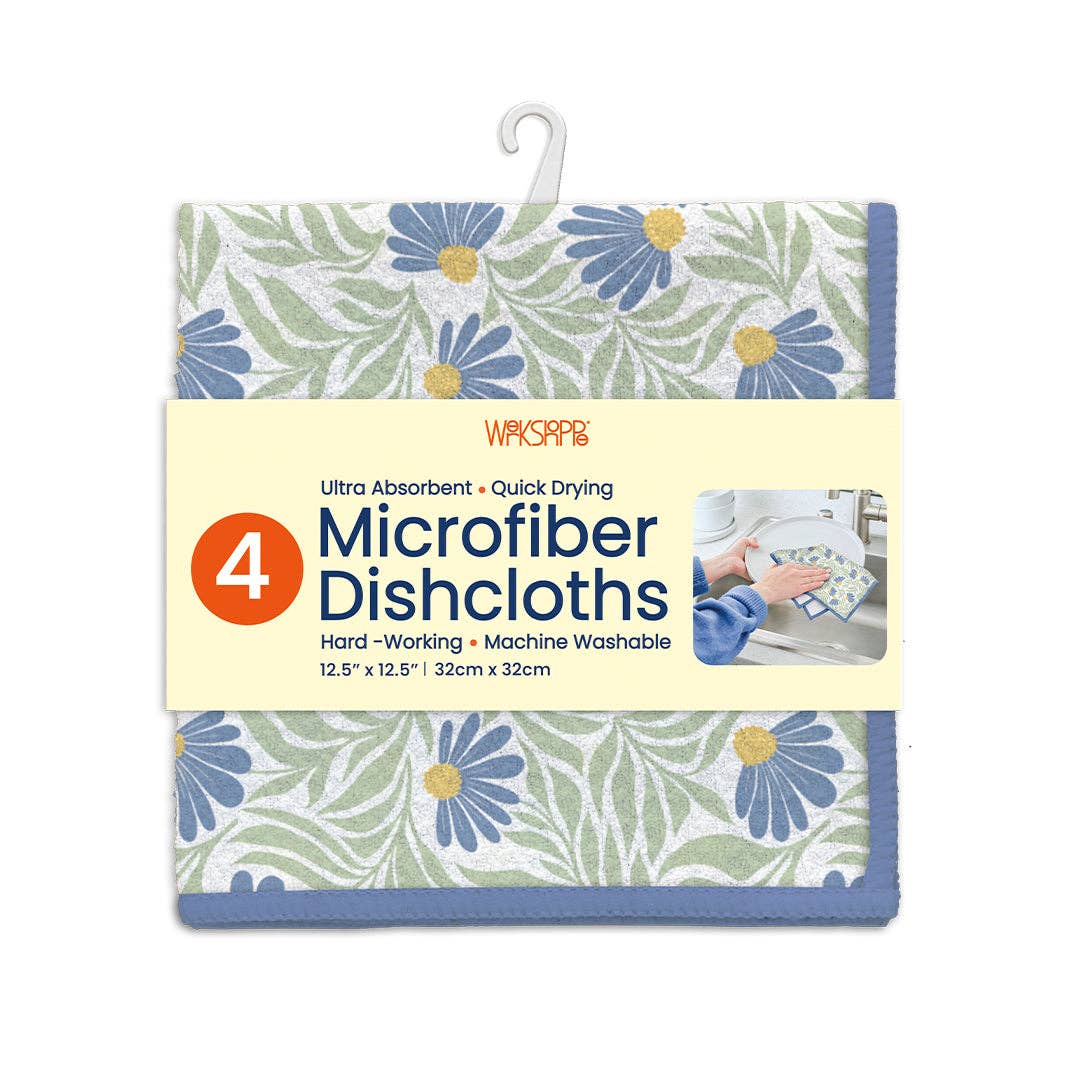 S/4 Dishcloths | Blue Coneflower