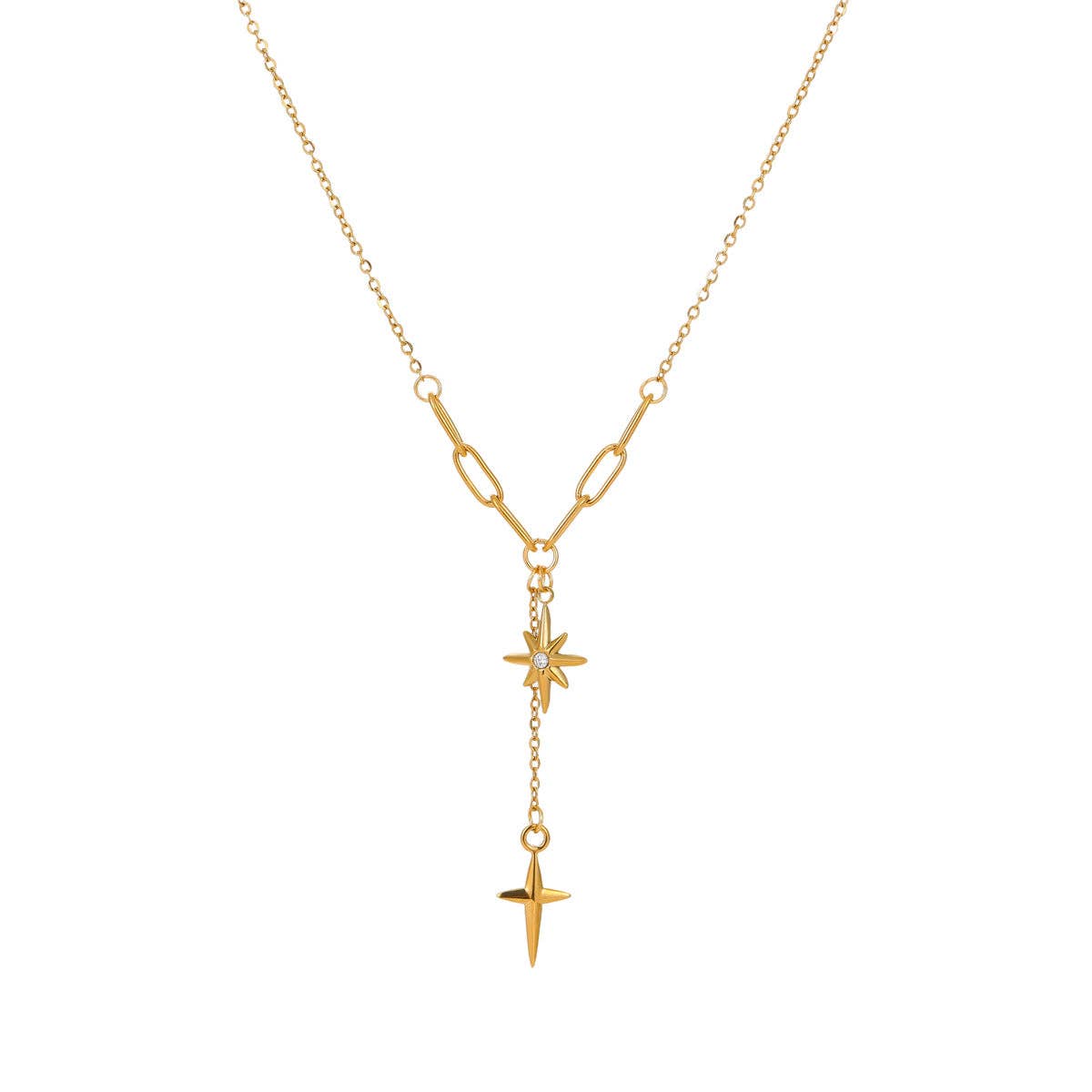 Fiona Gold Lariat Necklace