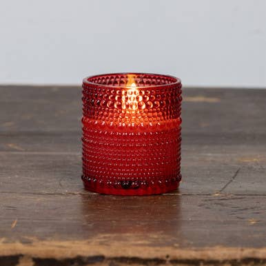 Red Bubble Glass Candle