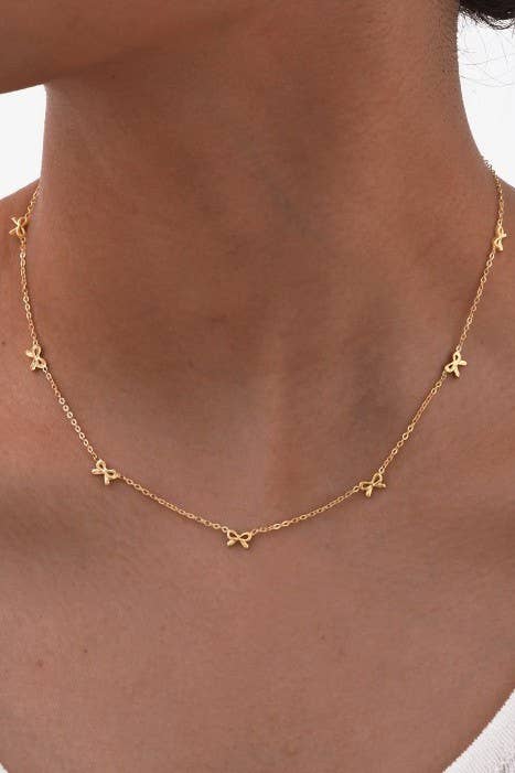 Gold Bow Necklace