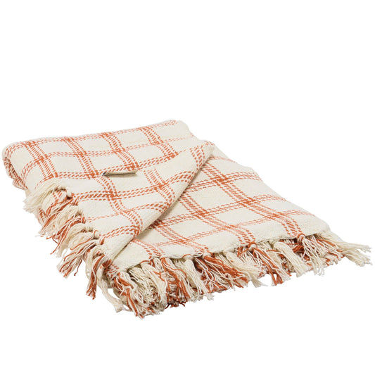 Harvest Orange Plaid Throw