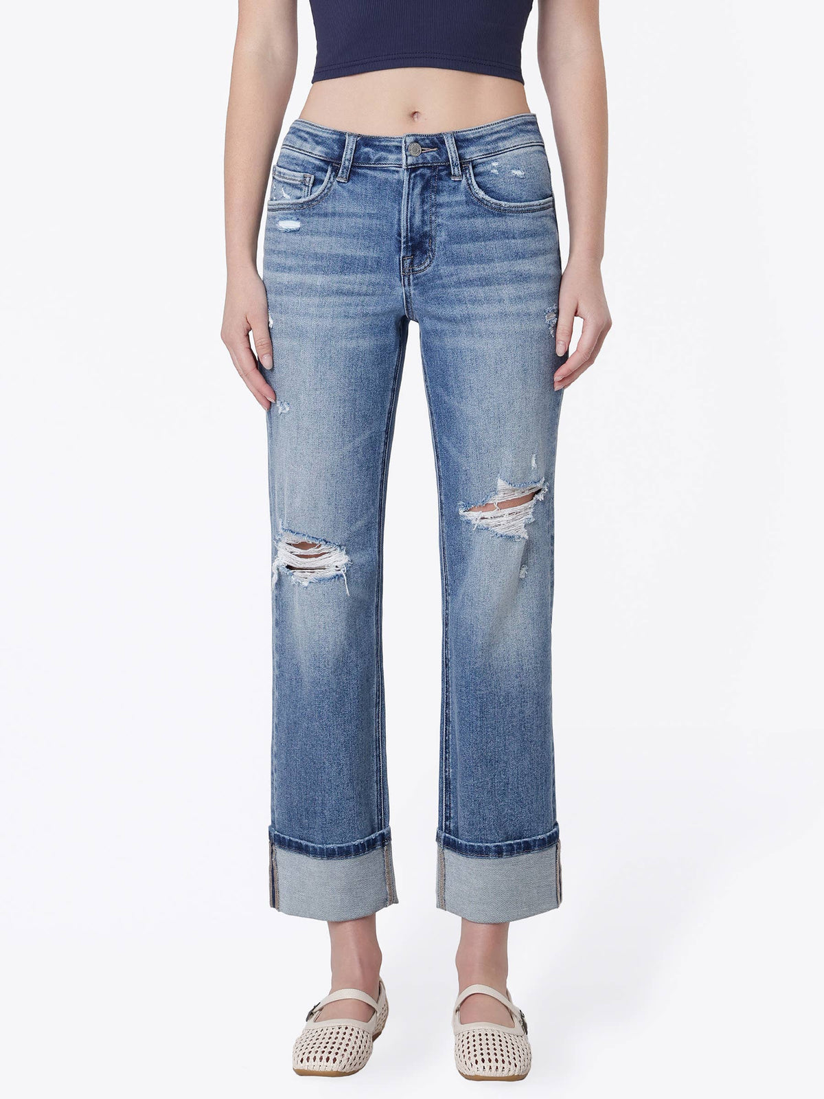 Orion Cuffed Straight Jeans