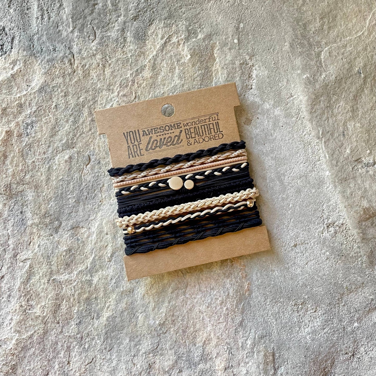 Boho Hair Ties | Black Mix