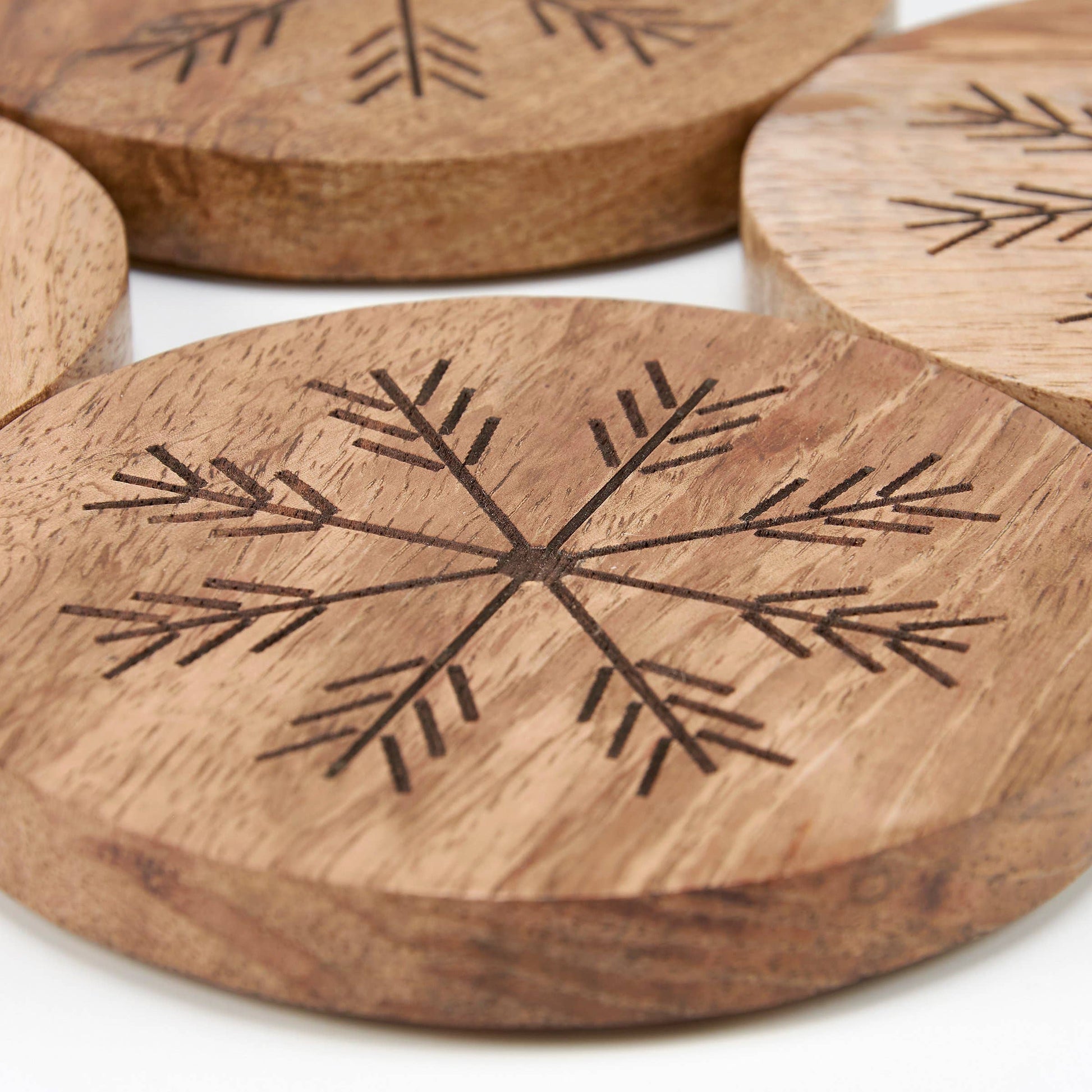 Wood Snowflake Coasters 3