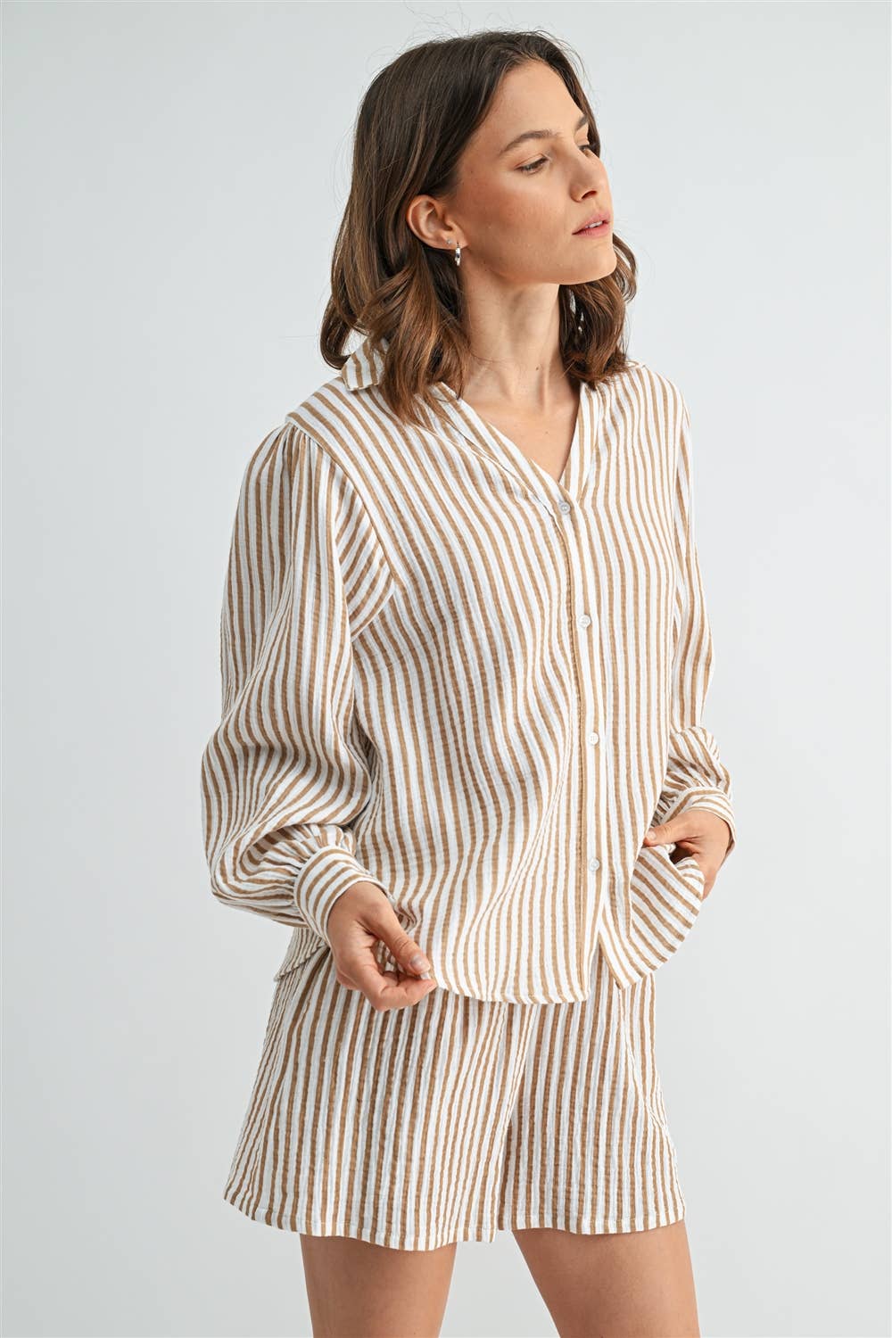 Giada Gauze Stripe Top