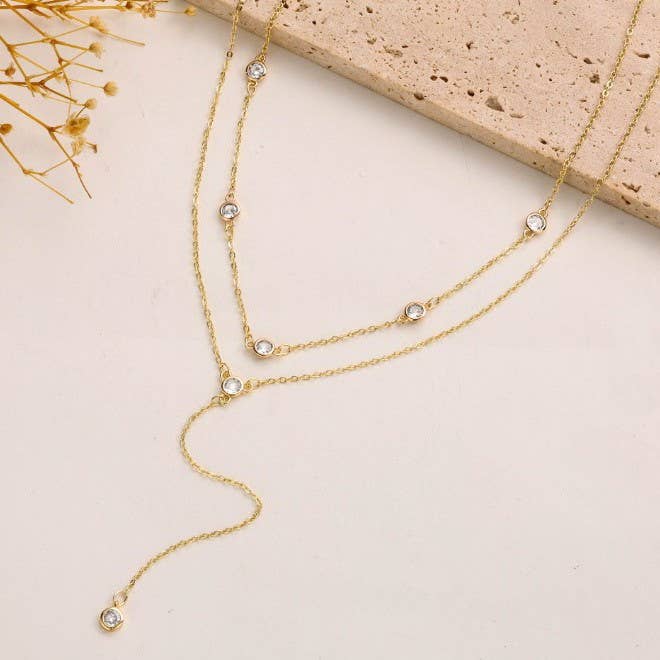 Serena Gold Lariat Necklace