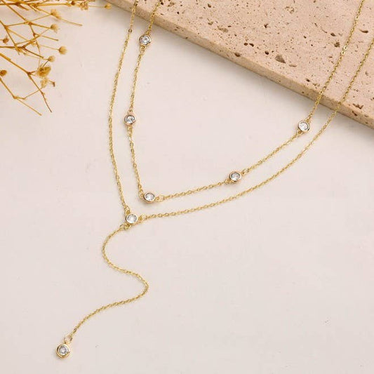 Serena Gold Lariat Necklace