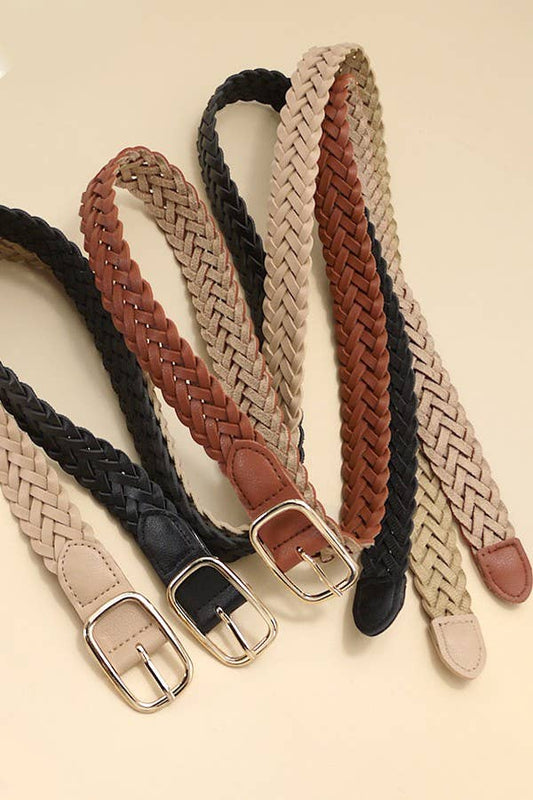 Braided Faux Leather Belt 