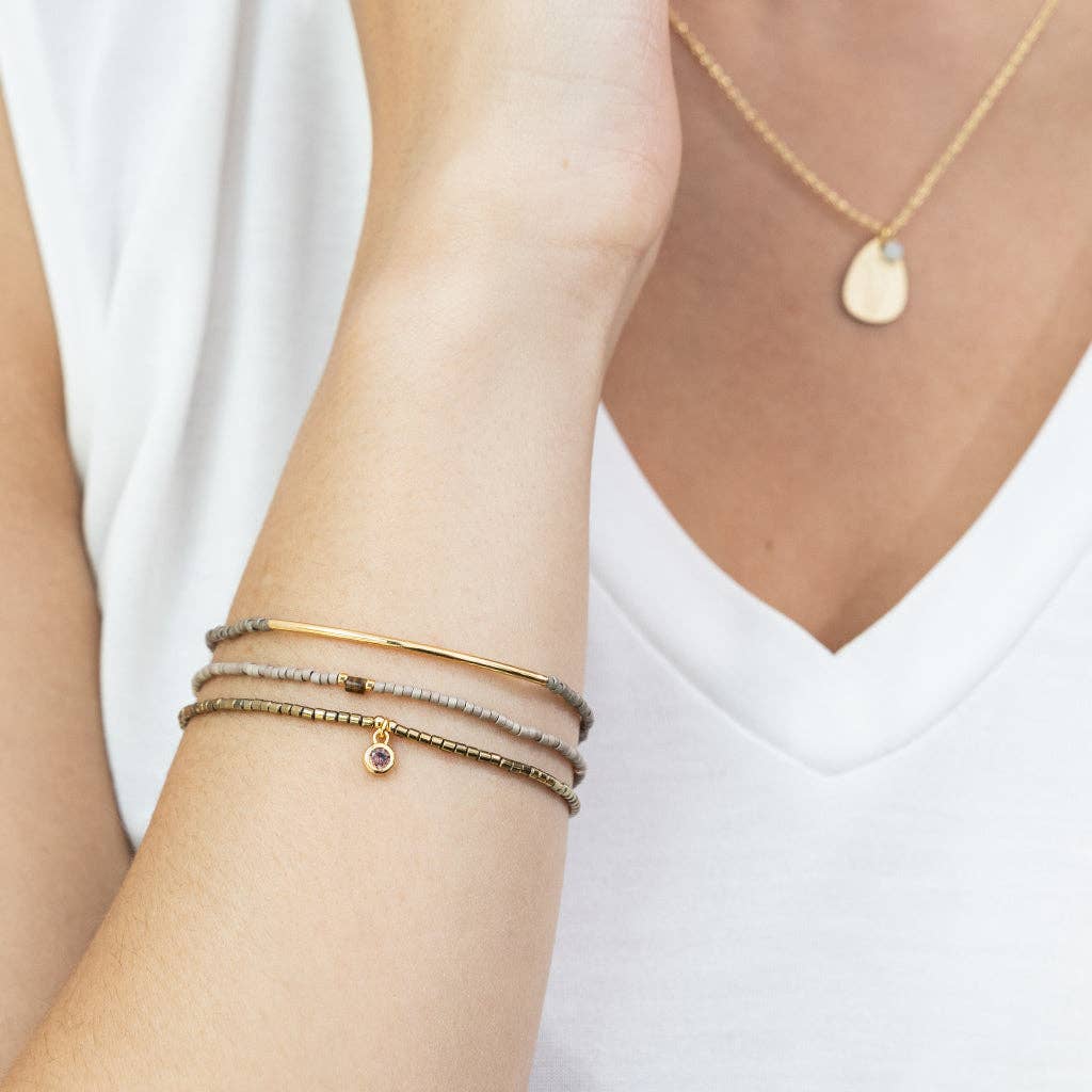 Bracelet Trio - Pewter/Gold
