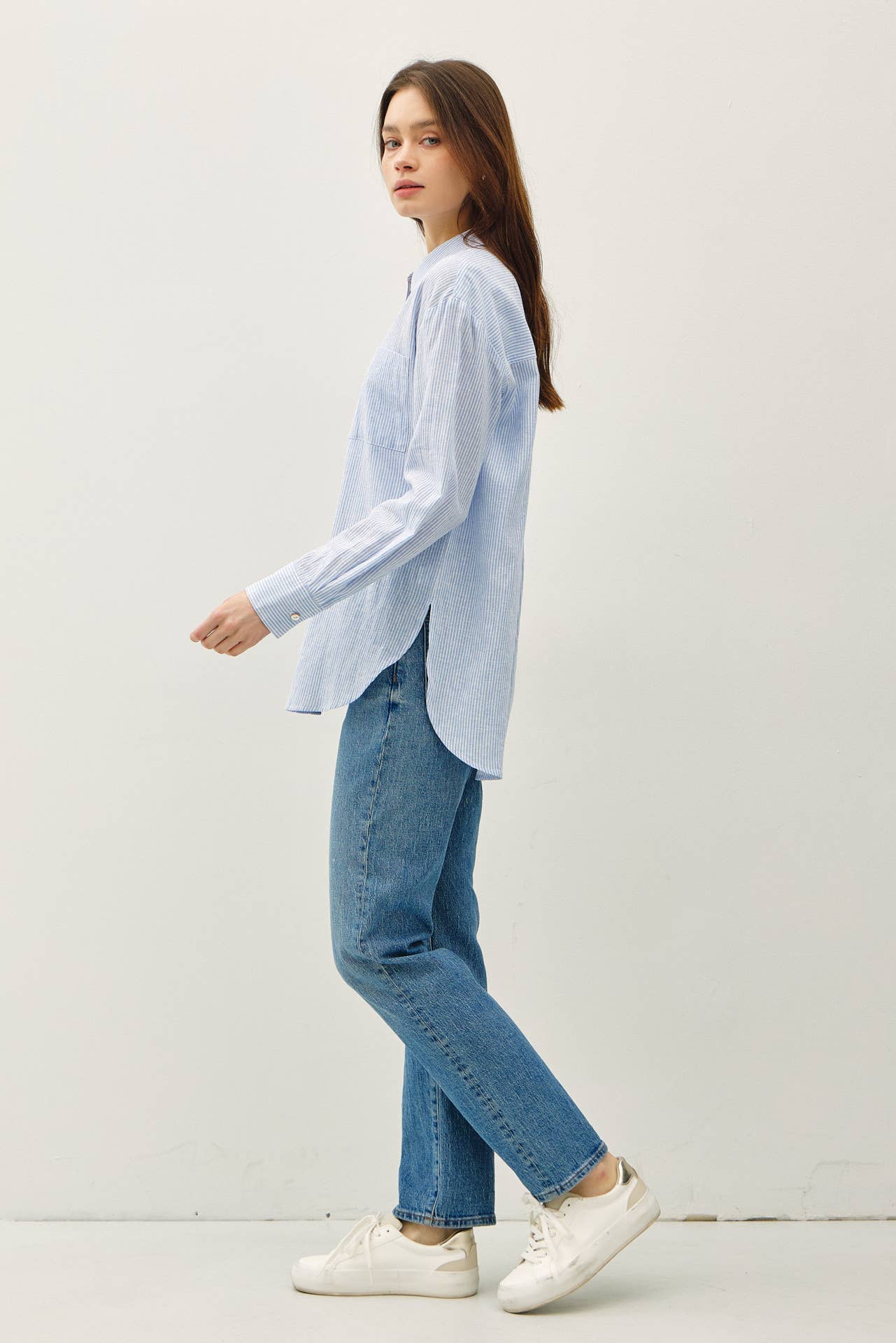 Pinstripe Button Up Shirt