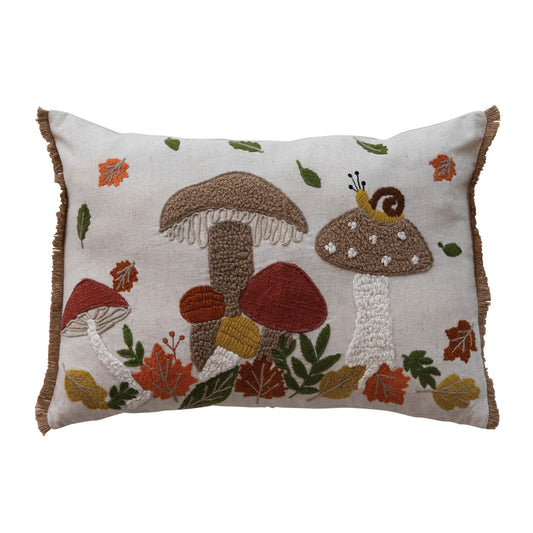 Woodland Mushroom Accent Pillow