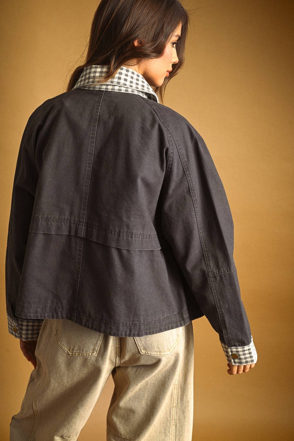 Gingham Collar Jacket