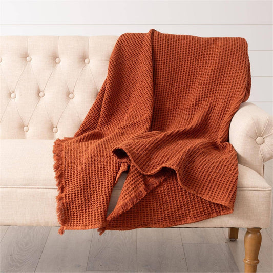 Harvest Waffle Weave Throw Blanket