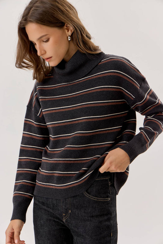 Striped Turtleneck Sweater
