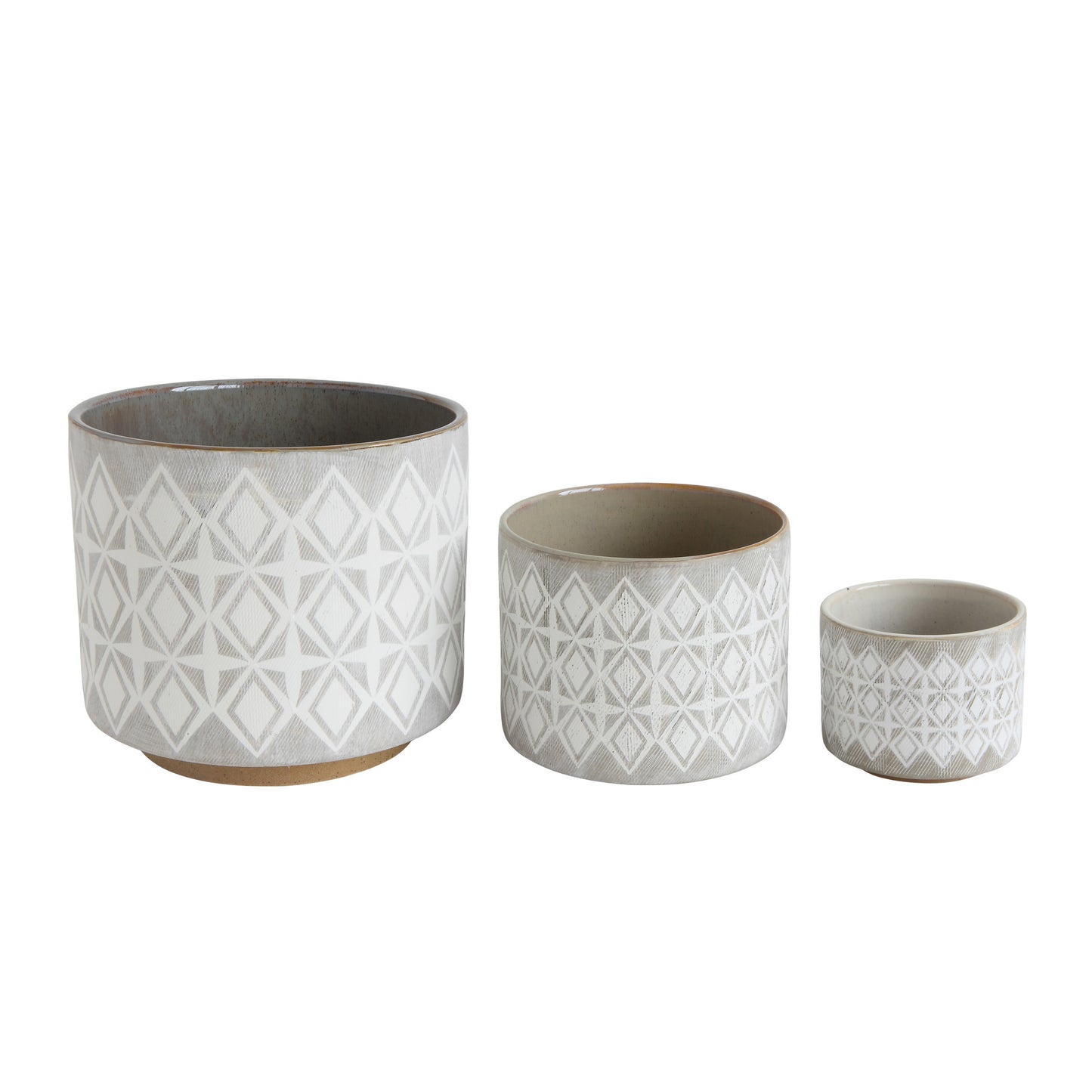 Planters with Pattern, Set of 3