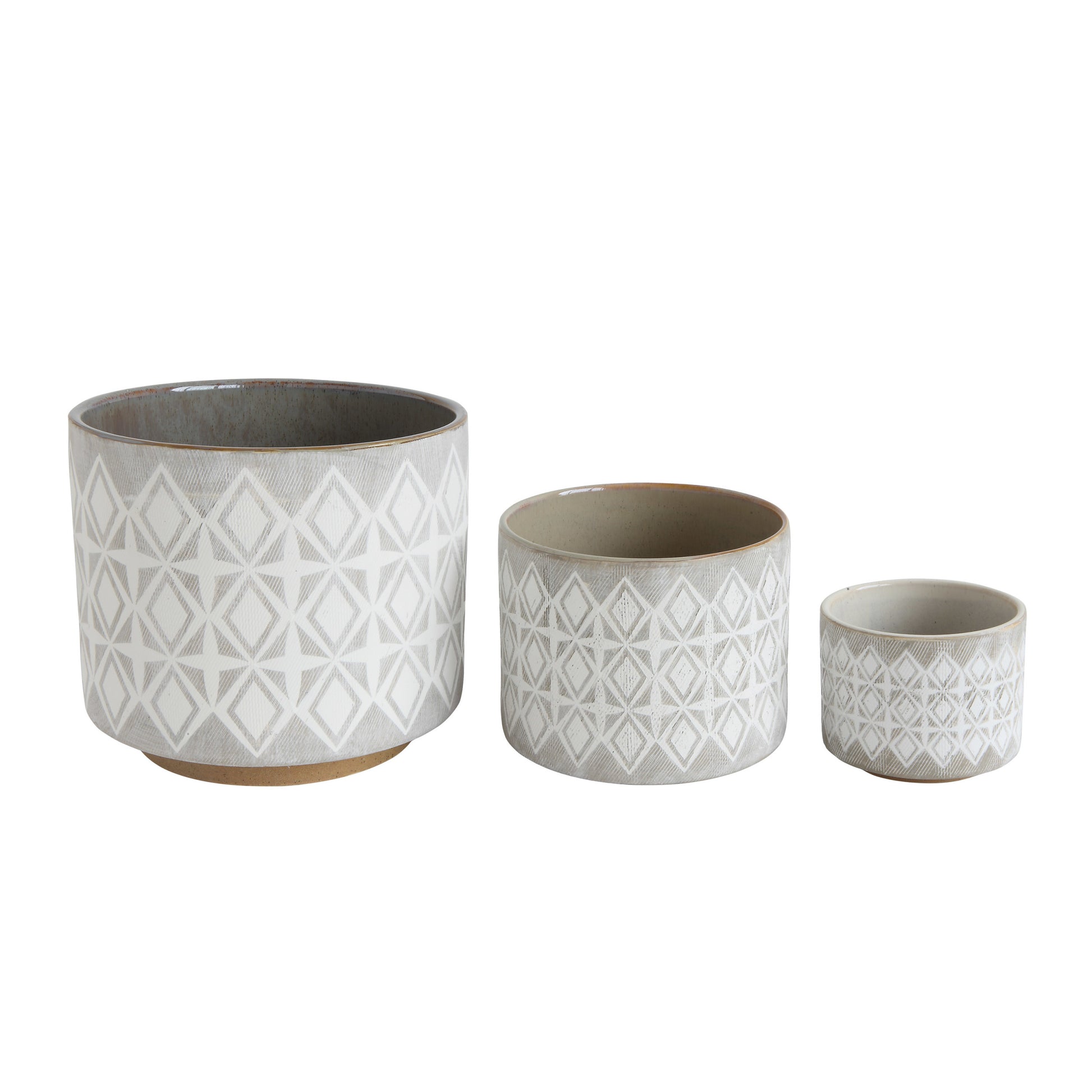 Planters with Pattern, Set of 3