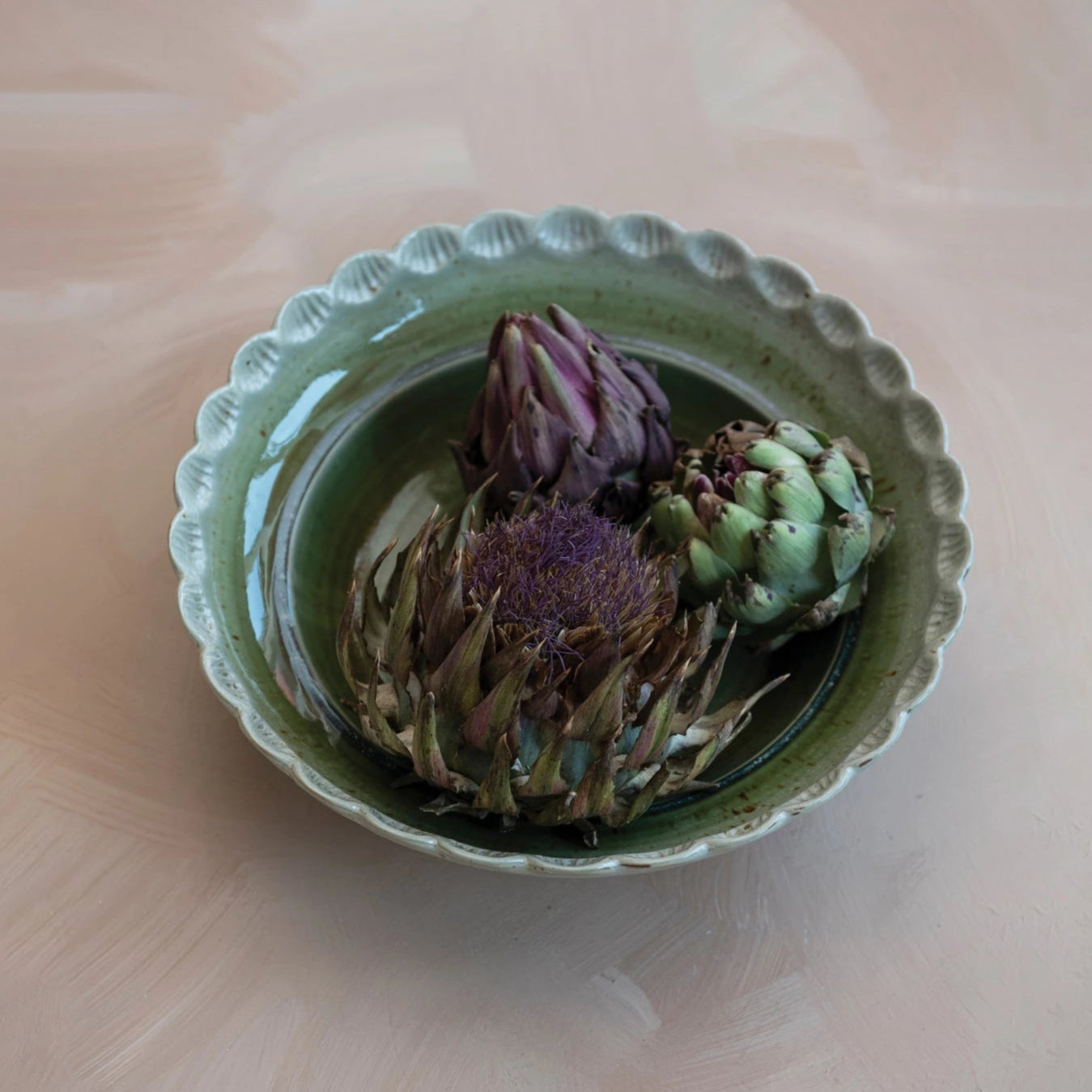 Scalloped Stoneware Bowl