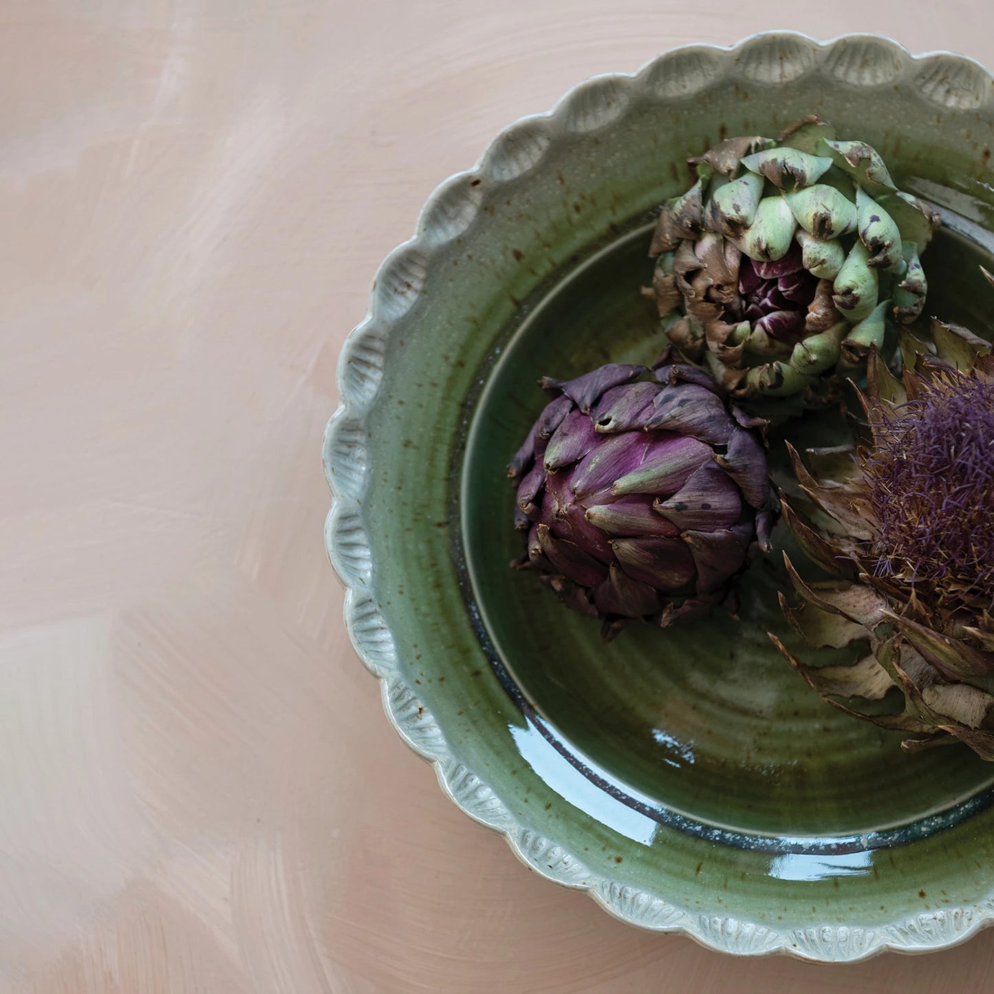 Scalloped Stoneware Bowl