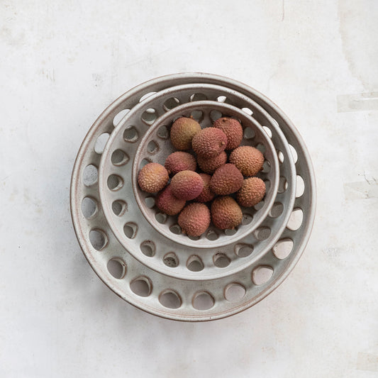 Stoneware Basket Bowl