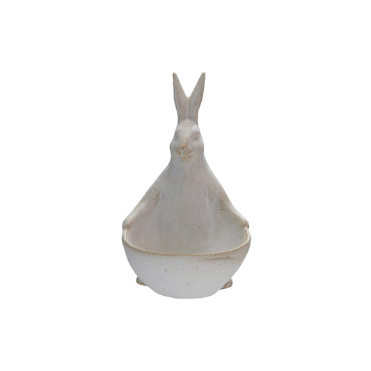 Stoneware Rabbit with Bowl/Planter (Each One Will Vary)