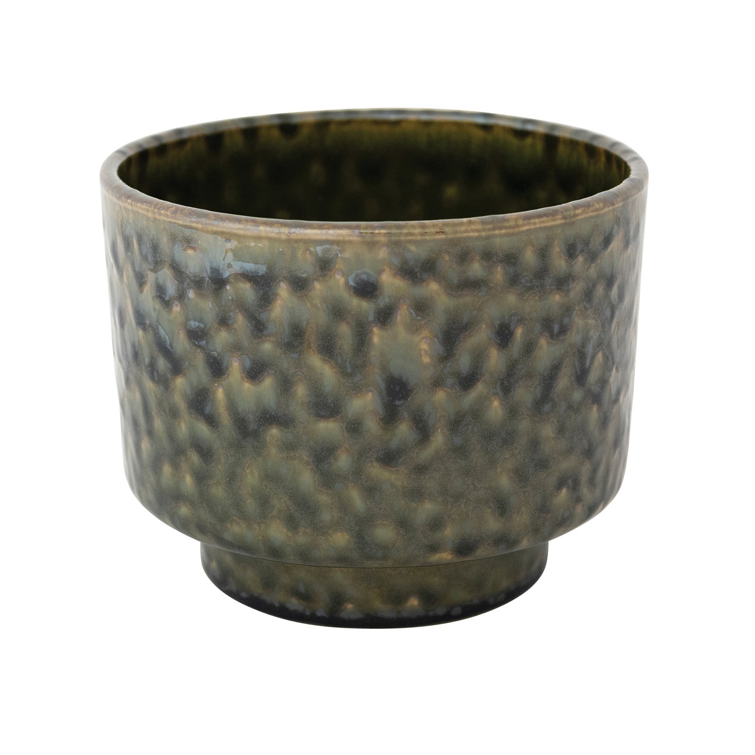 Stoneware Footed Planter, Green (Holds 5" Pot) (Each One Will Vary)
