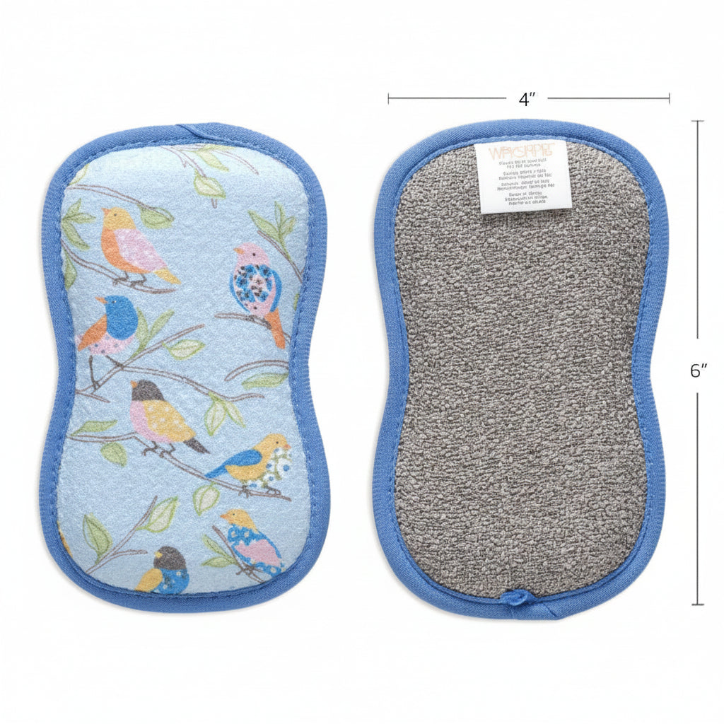 S/4 Floral Finch & Friends Scrubbies