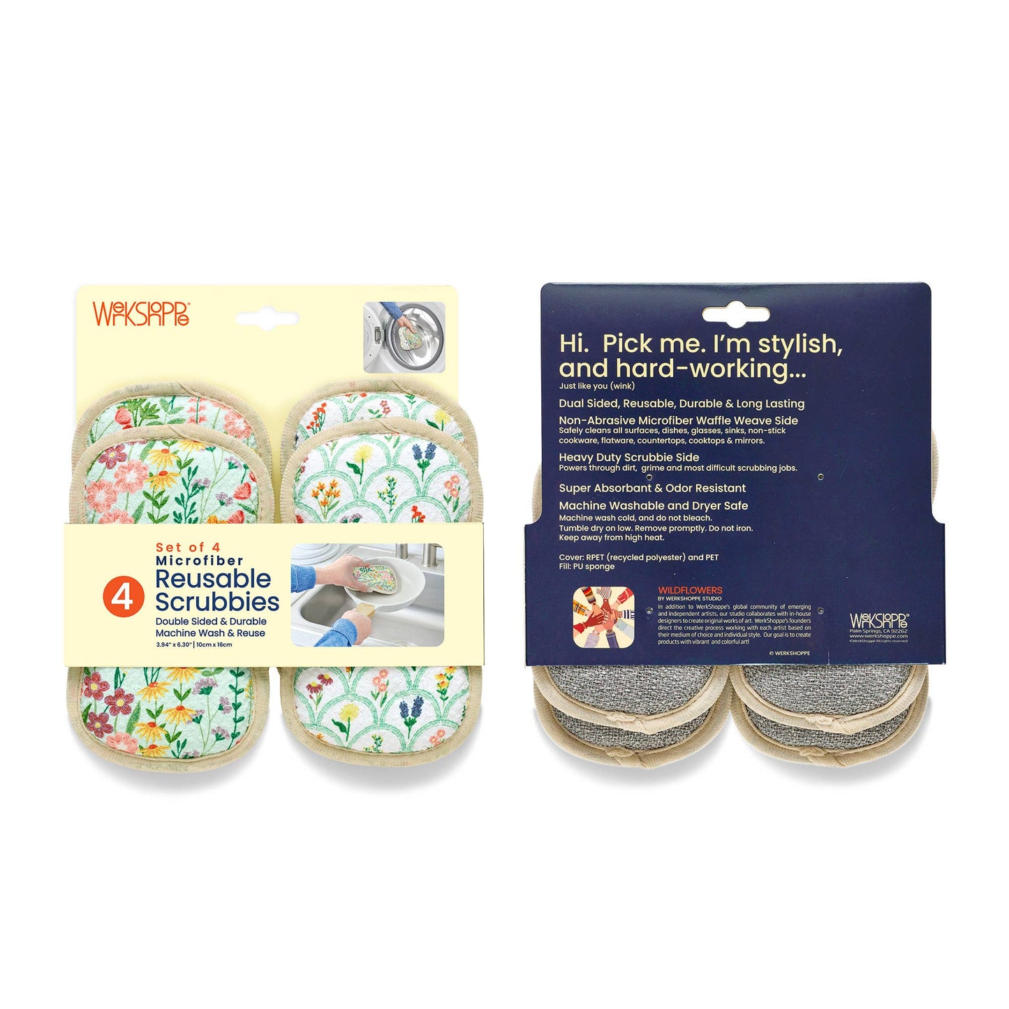 S/4 Wildflowers Scrubbies