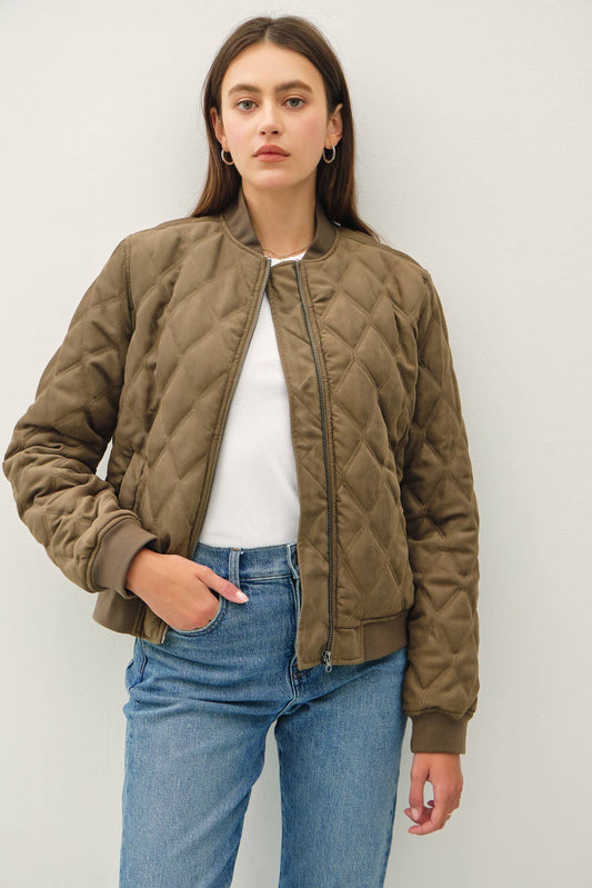 Quilted Bomber Jacket