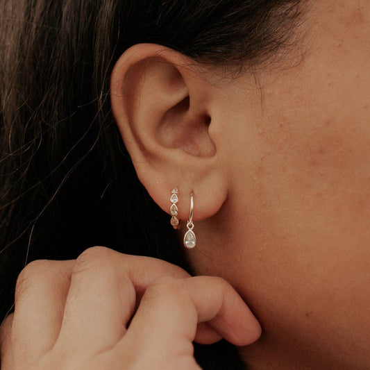Raindrop Dangle Hoops