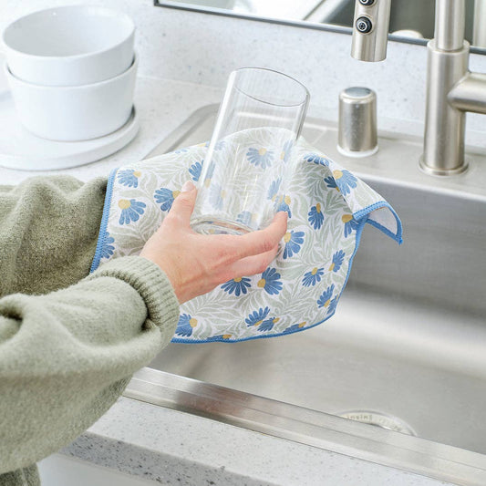 S/4 Microfiber Towels | Blue Coneflower