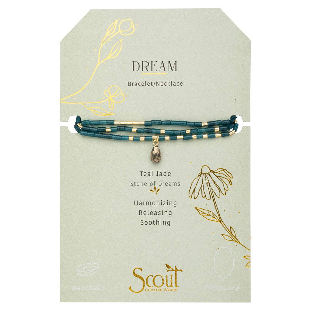 Teardrop Wrap Bracelet -Jade/Pyrite