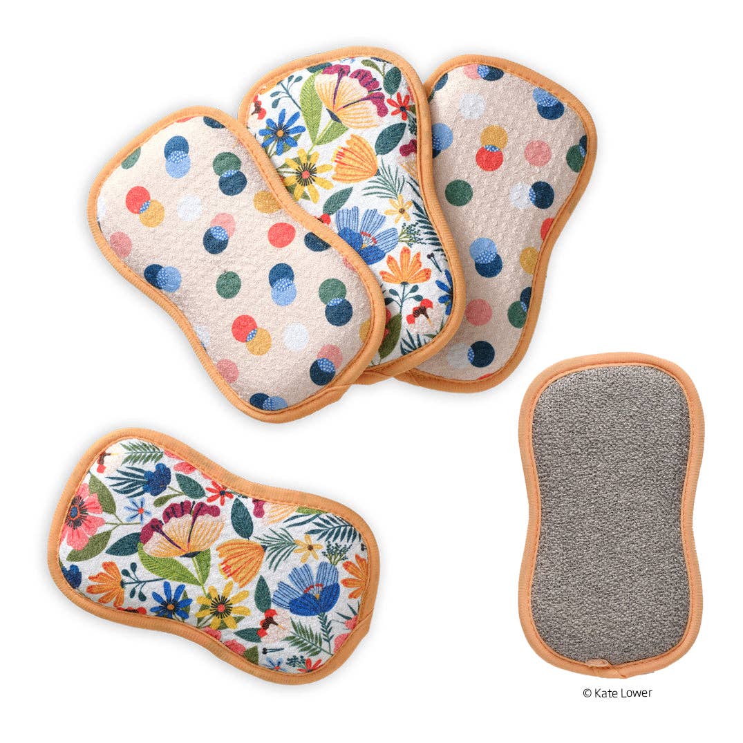 S/4 Field Of Flowers Scrubbies