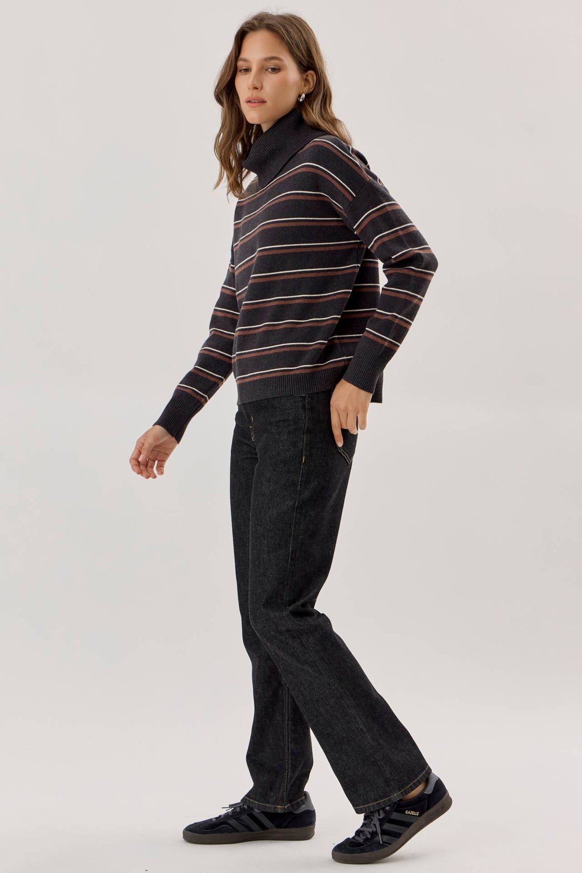 Striped Turtleneck Sweater