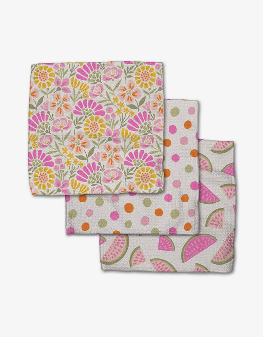 S/3 Summertime Dishcloth Set
