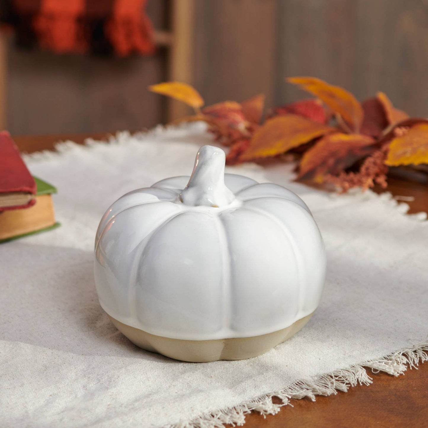 White Ceramic Pumpkin