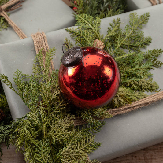 4" Red Glass Ornament