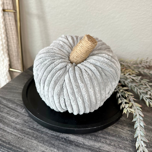 Gray Velvet Pumpkin