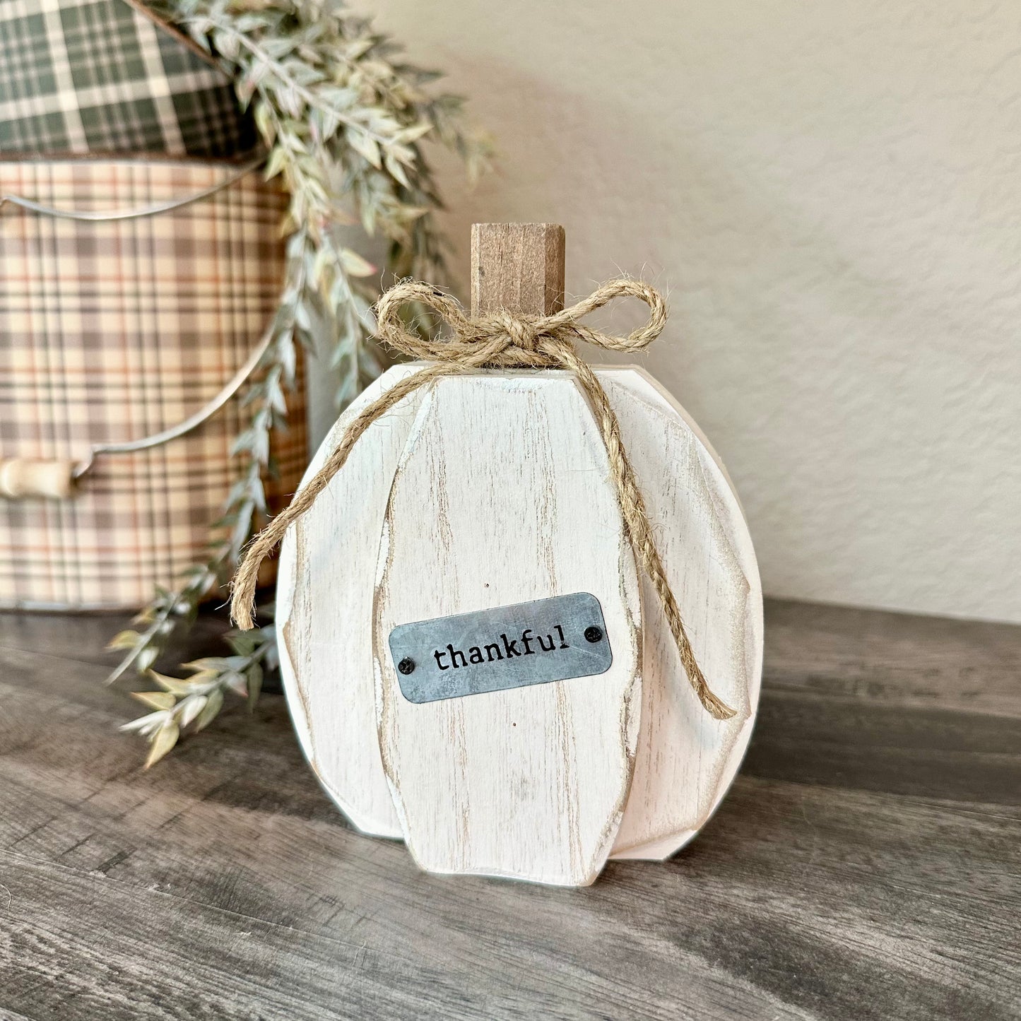 Thankful Wood Pumpkin