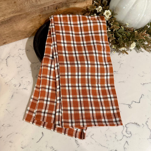 Orange Plaid Towel