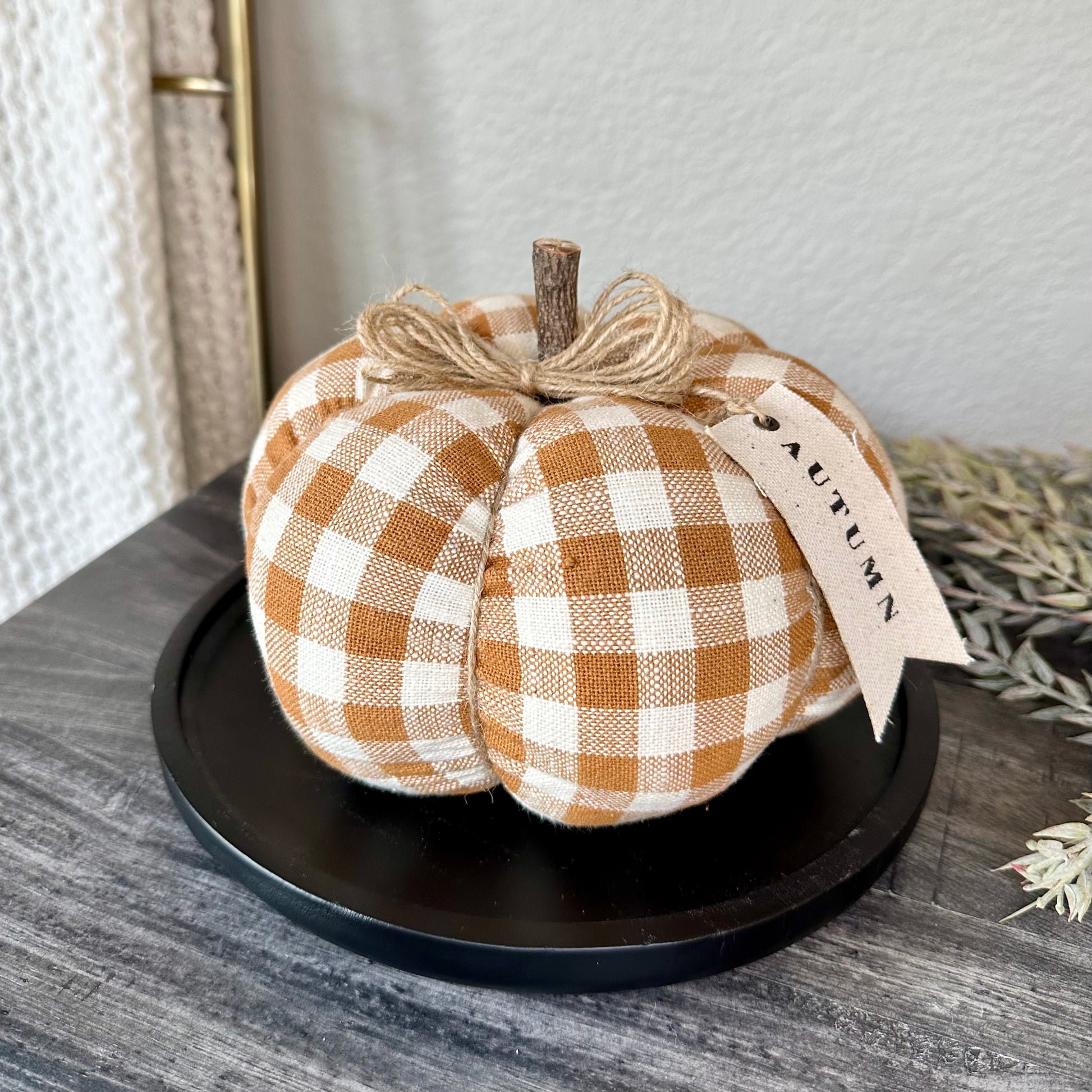 Rust Plaid Pumpkin 2