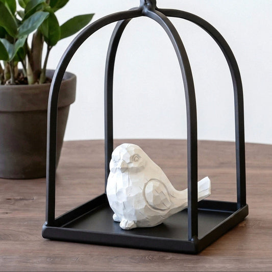 decorative carved white bird figure
