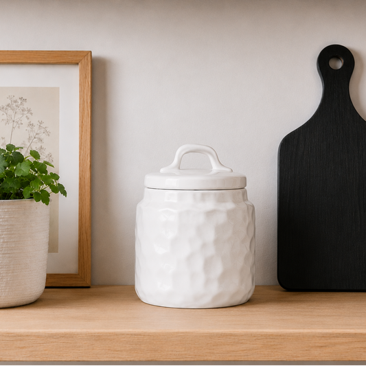White Ceramic Kitchen Canister