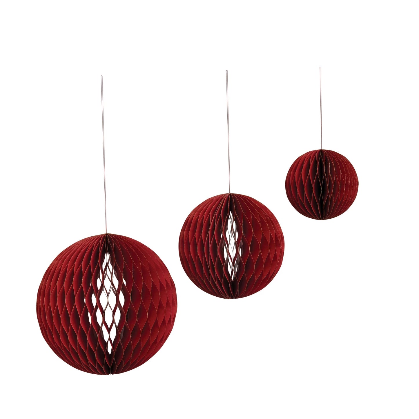 Red Honeycomb Ornament