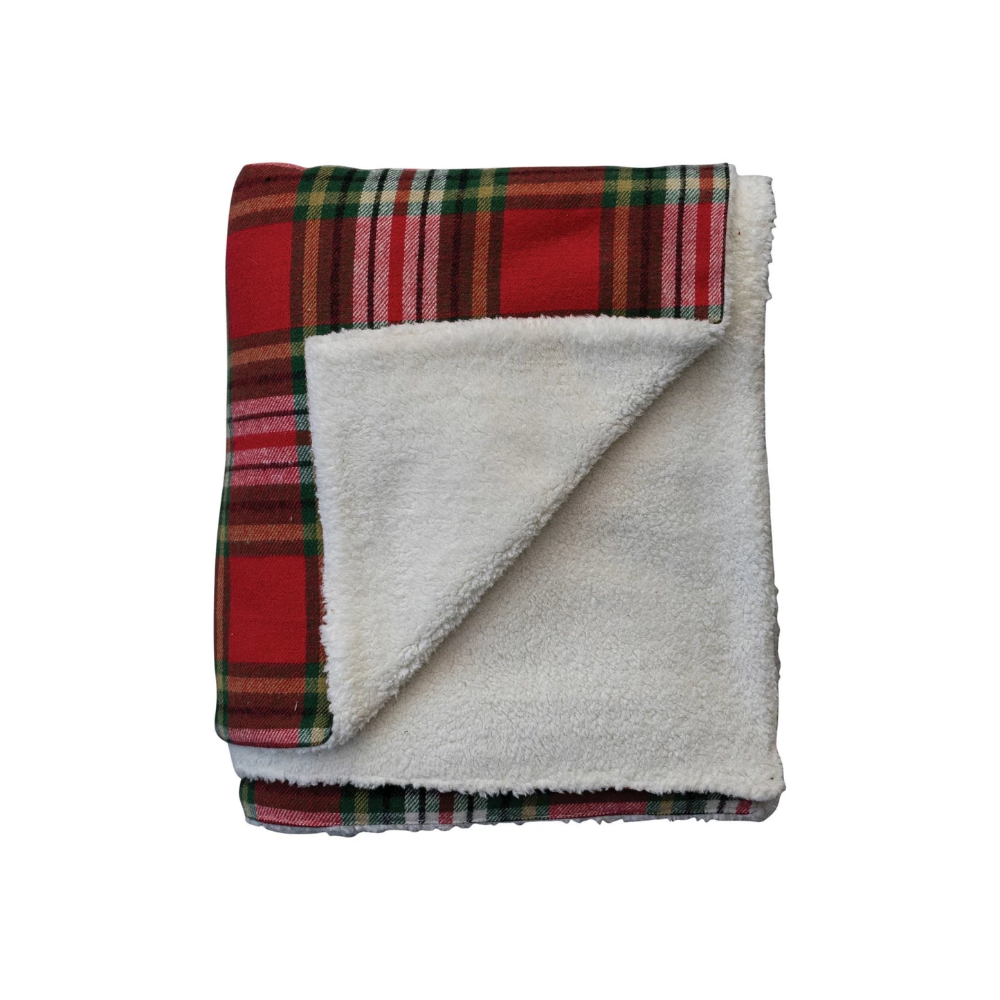 Plaid Sherpa Throw