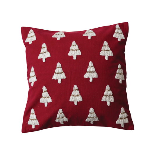 Red Christmas Tree Pillow