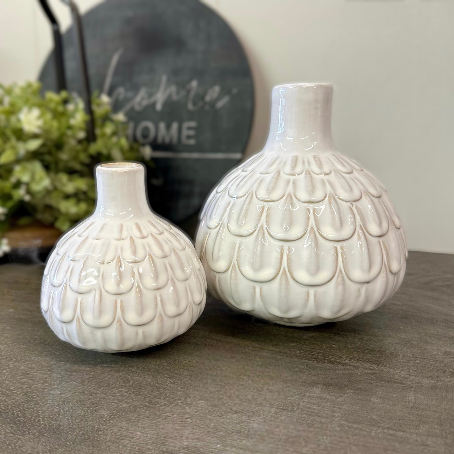 Scallop Print Vase