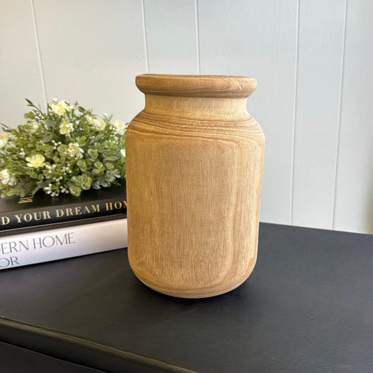 Tall Wood Vase