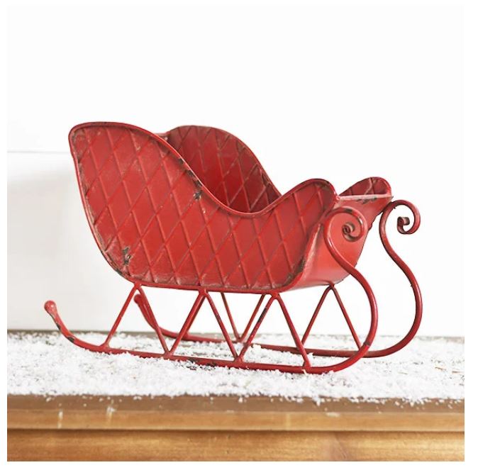 Red Metal Sleigh